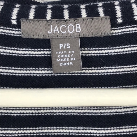 JACOB Sleeveless Cotton Knit TOP, Navy Stripes - Picture 3 of 8